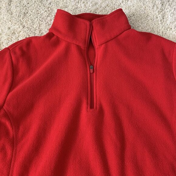 Lands’ End Pullover Mens XL Tall Fleece 1/4 Zip Long Sleeve Red Sweater Light - Picture 3 of 6